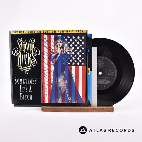 Stevie Nicks Sometimes It's A Bitch 7" Vinyl Record - Front Cover & Record