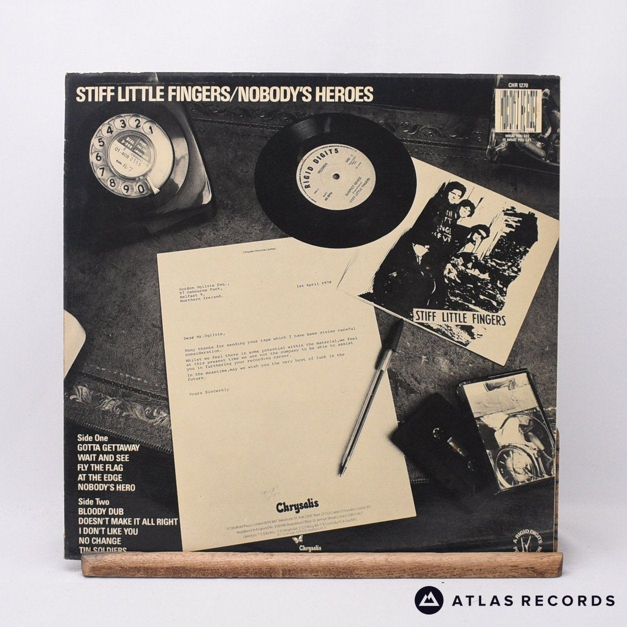 Stiff Little Fingers Nobody's Heroes LP Vinyl Record VG+/VG+