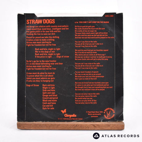 Stiff Little Fingers - Straw Dogs - 7" Vinyl Record - VG+/EX