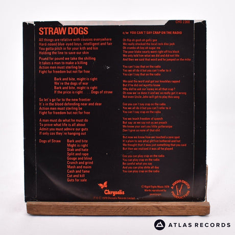 Stiff Little Fingers - Straw Dogs - 7" Vinyl Record - VG+/VG+