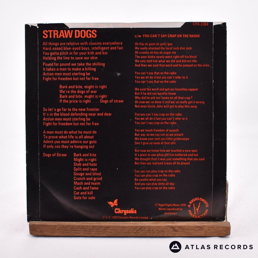 Stiff Little Fingers - Straw Dogs - 7" Vinyl Record - VG+/VG+