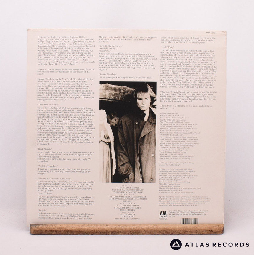 Sting - ...Nothing Like The Sun - Lyric Sheet 2 x LP Vinyl Record - VG+/EX