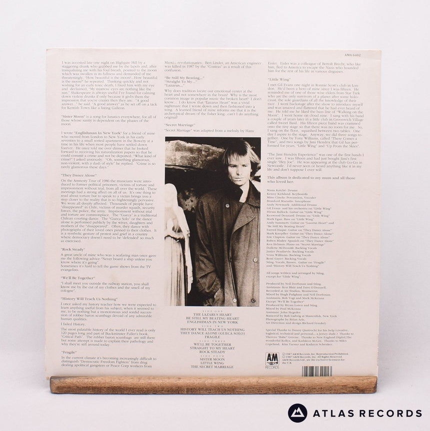 Sting - ...Nothing Like The Sun - Lyric Sheet 2 x LP Vinyl Record - EX/EX