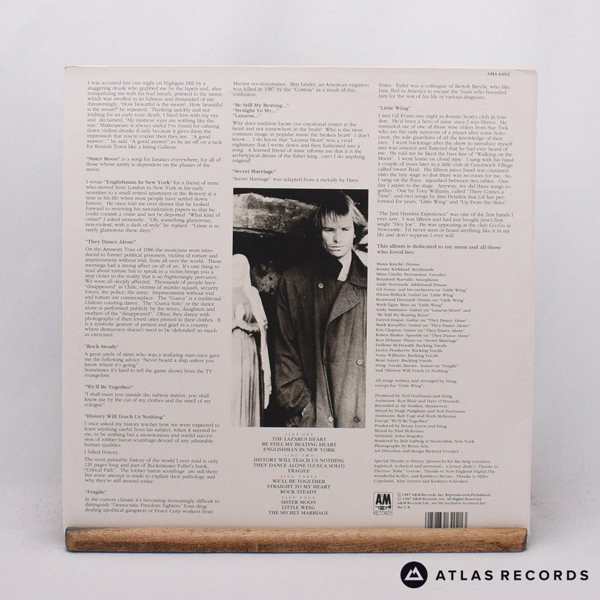 Sting - ...Nothing Like The Sun - Lyric Sheet 2 x LP Vinyl Record - EX/EX