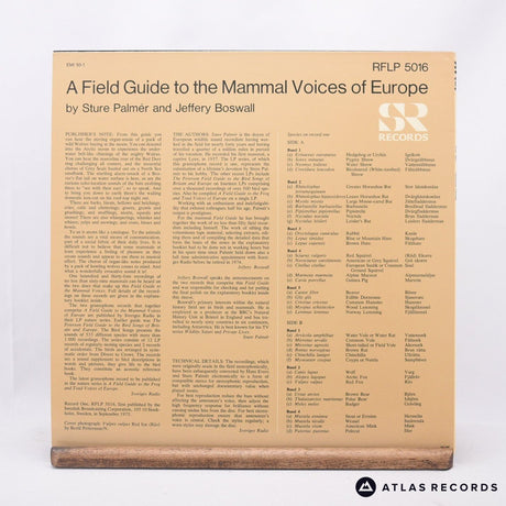 Sture Palmér - A Field Guide To The Mammal Voices Of Europe - LP Vinyl Record