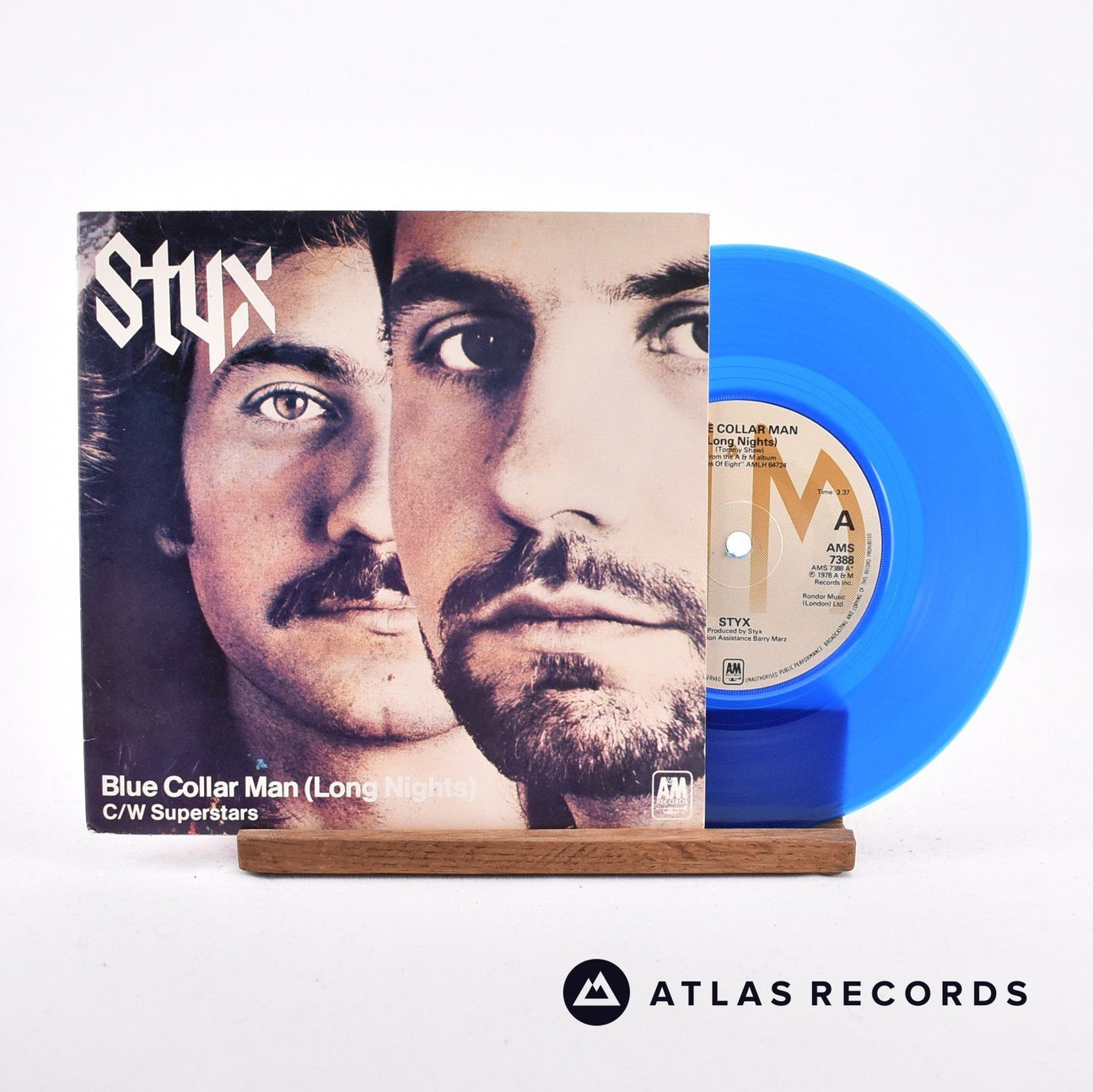 Styx Blue Collar Man 7" Vinyl Record - Front Cover & Record