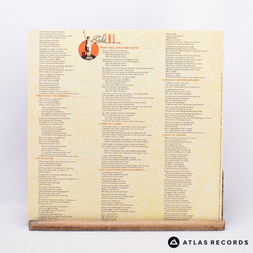 Supertramp - Breakfast In America - A5 B4 LP Vinyl Record - VG+/VG+