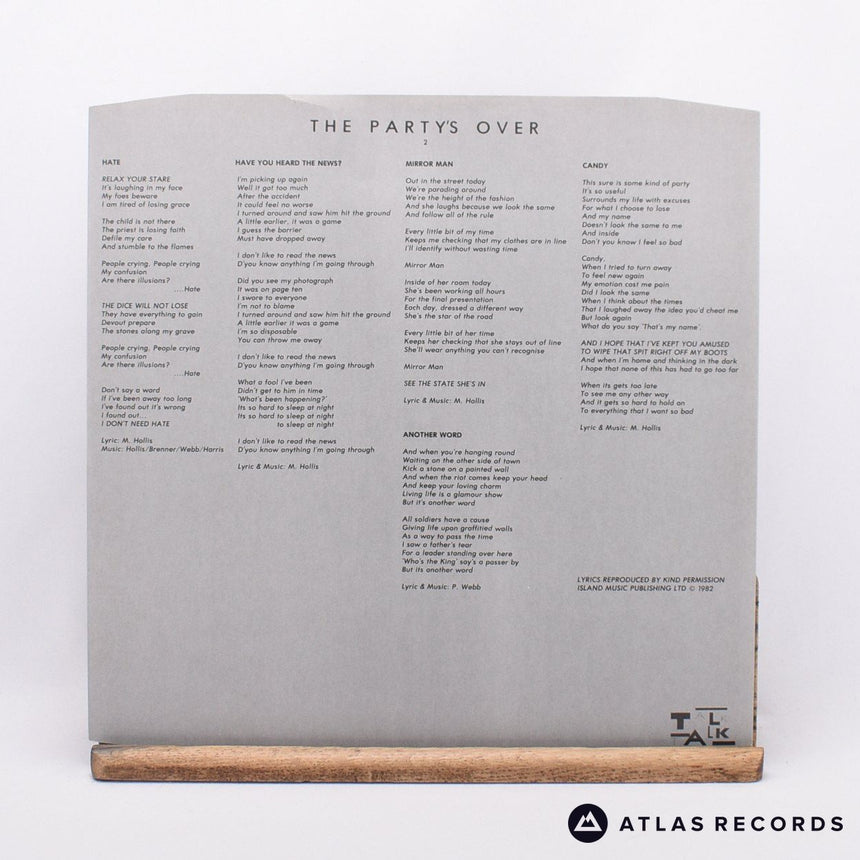 Talk Talk - The Party's Over - LP Vinyl Record - EX/EX