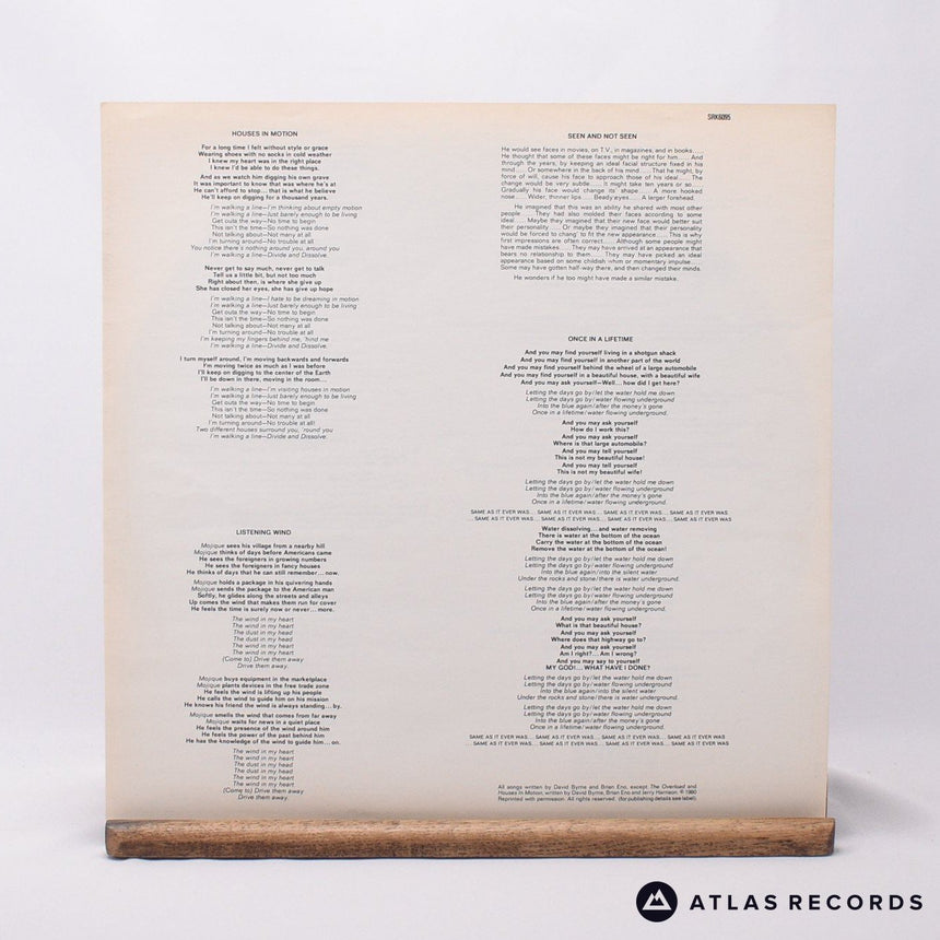 Talking Heads - Remain In Light - Lyric Sheet +A +B LP Vinyl Record - VG+/VG+