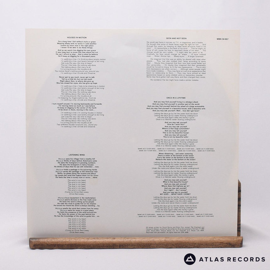 Talking Heads - Remain In Light - Lyric Sheet Reissue LP Vinyl Record - VG+/EX