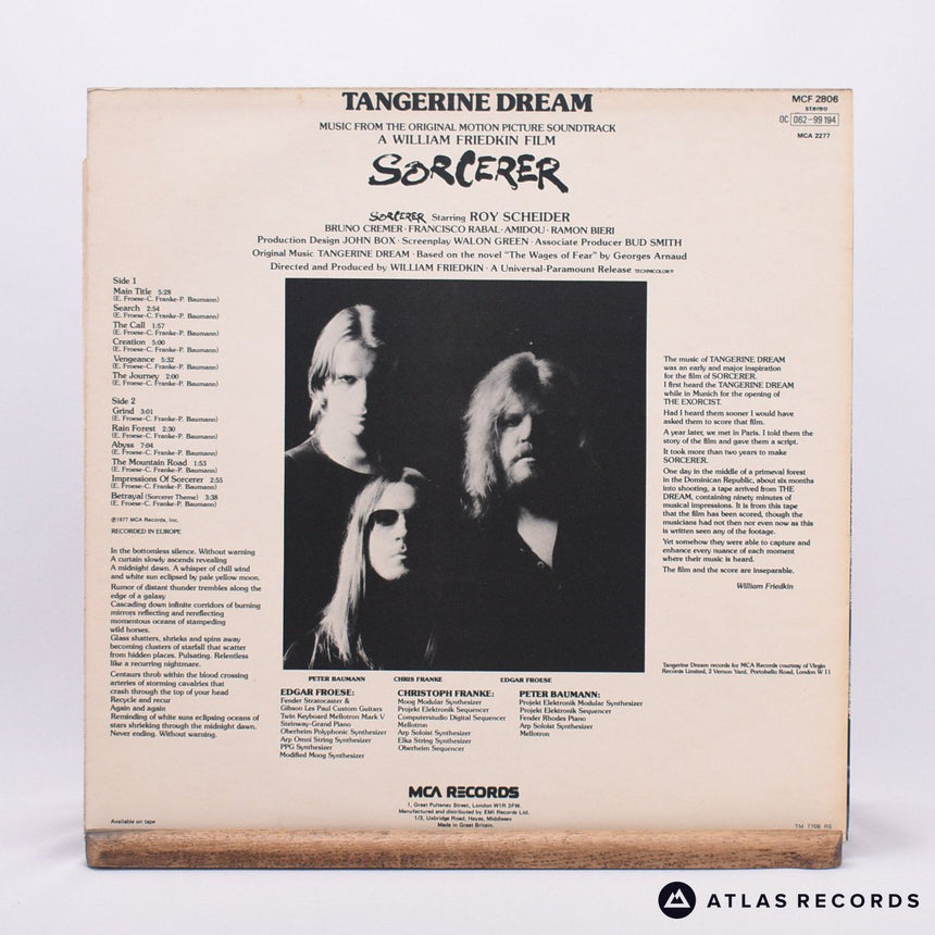 Tangerine Dream - Sorcerer - LP Vinyl Record - EX/EX