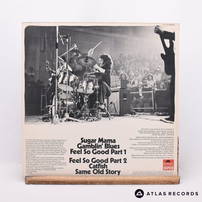 Taste - Live Taste - Reissue LP Vinyl Record - VG+/EX