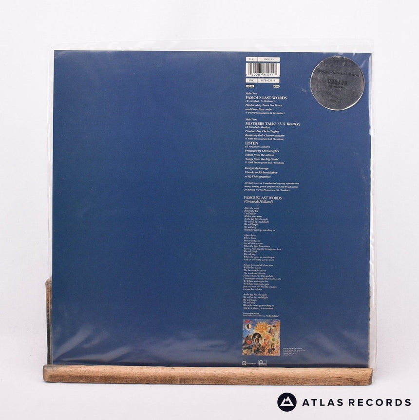 Tears For Fears - Famous Last Words - A3 B 12" Vinyl Record - EX/VG+