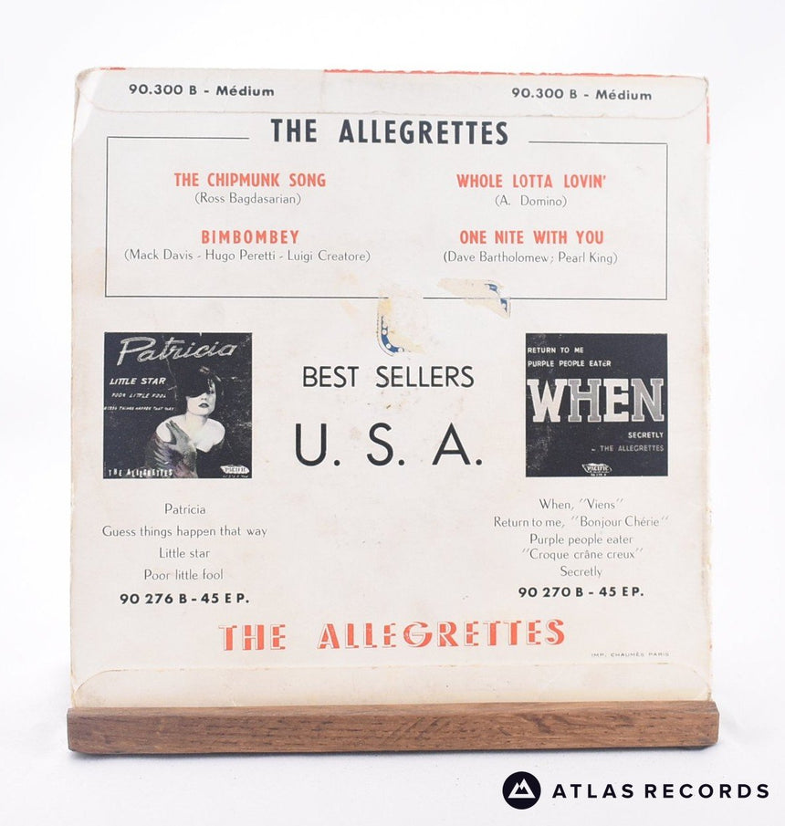 The Allegrettes - The Chipmunk Song - 7" EP Vinyl Record - VG/VG+