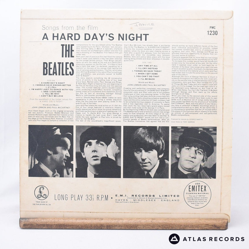 The Beatles - A Hard Day's Night - -3N -3N LP Vinyl Record - VG+/VG+