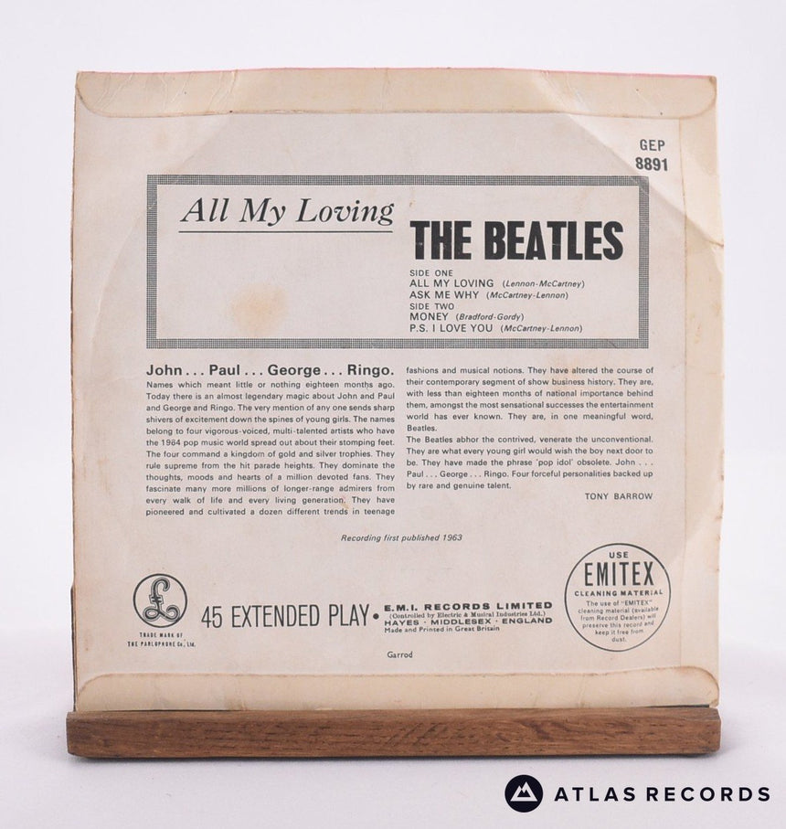 The Beatles - All My Loving - Reissue Mono 7" EP Vinyl Record - VG/VG+