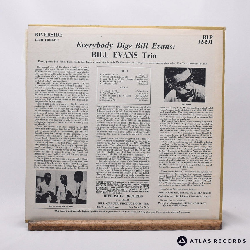 The Bill Evans Trio - Everybody Digs Bill Evans - LP Vinyl Record - EX/VG+