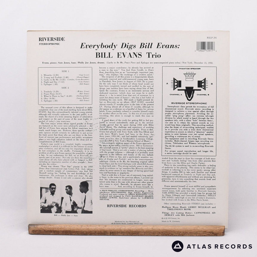 The Bill Evans Trio - Everybody Digs Bill Evans - LP Vinyl Record - EX/EX