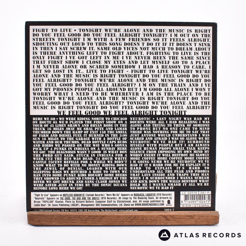 The Bouncing Souls - Fight To Live - Orange 7" Vinyl Record - VG+/EX