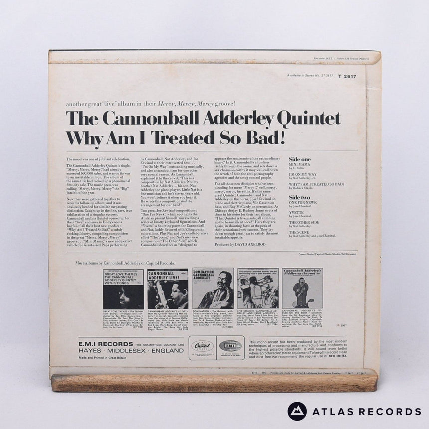 The Cannonball Adderley Quintet - Why Am I Treated So Bad! - LP Vinyl Record