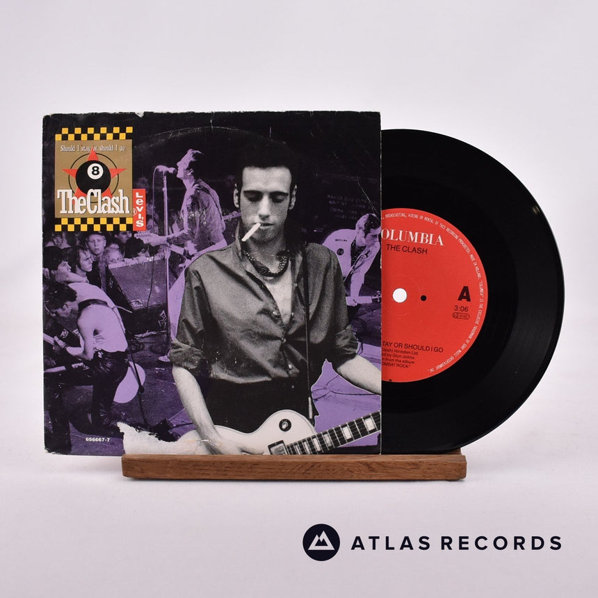 The Clash Should I Stay Or Should I Go 7" Vinyl Record - Front Cover & Record
