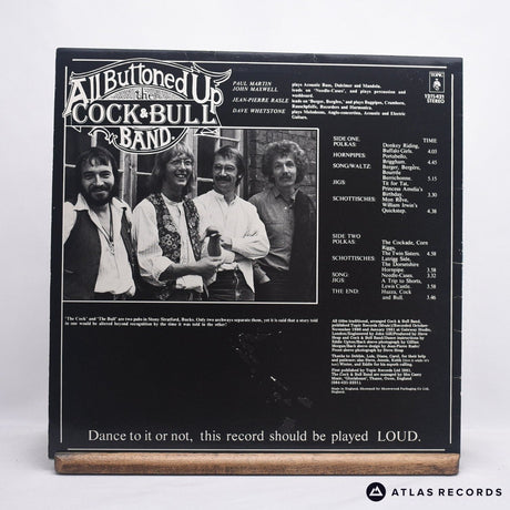 The Cock And Bull Band - All Buttoned Up - Lyric Sheet LP Vinyl Record - EX/NM
