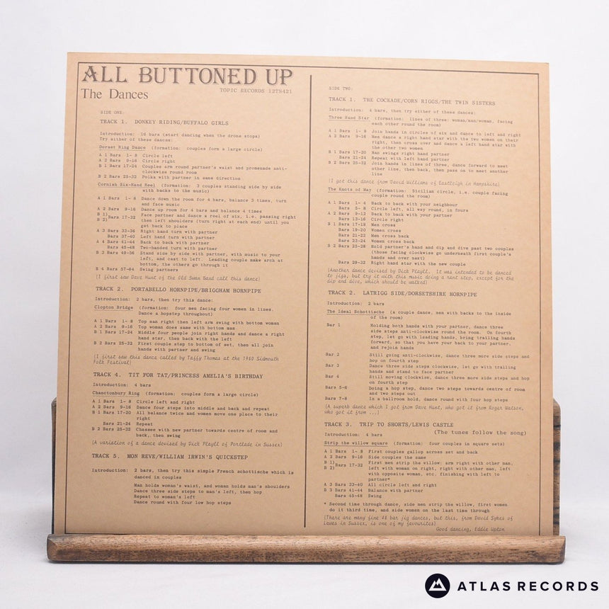 The Cock And Bull Band - All Buttoned Up - Lyric Sheet LP Vinyl Record - EX/NM