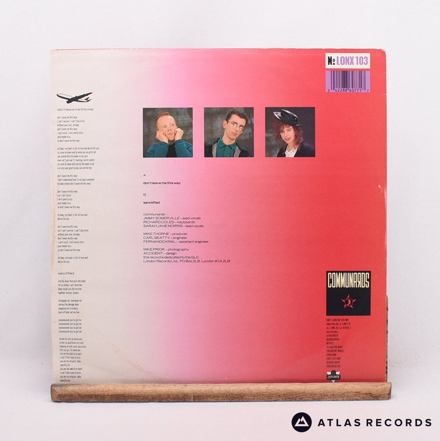 The Communards - Don't Leave Me This Way - 12" Vinyl Record - VG+/EX