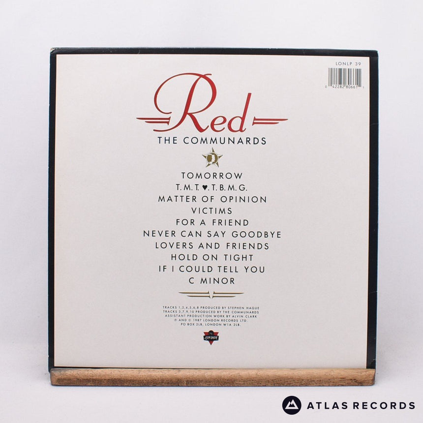 The Communards - Red - Embossed Sleeve Lyric Sheet LP Vinyl Record - EX/VG+