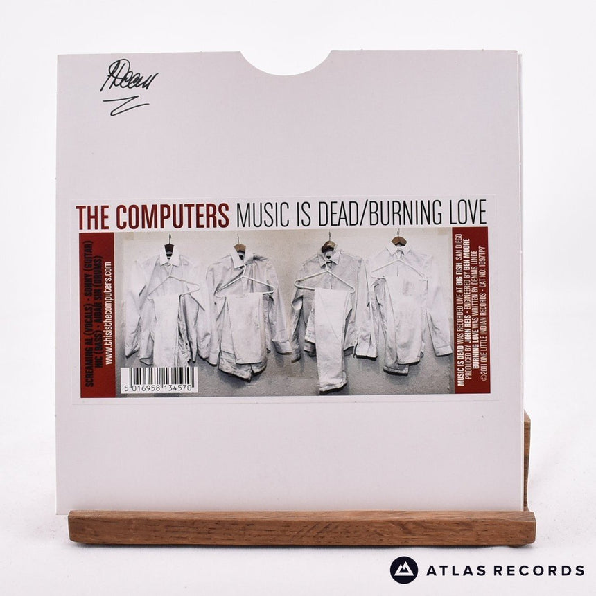 The Computers - Music Is Dead - Red Handmade Sleeve 7" Vinyl Record - NM/NM