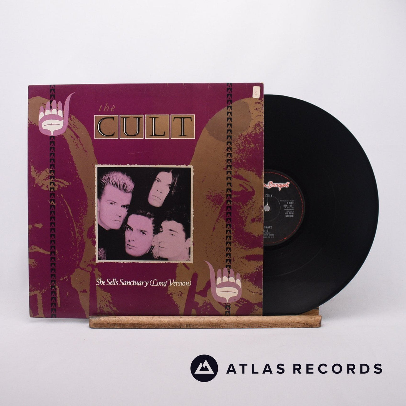 The Cult She Sells Sanctuary 12" Vinyl Record - Front Cover & Record