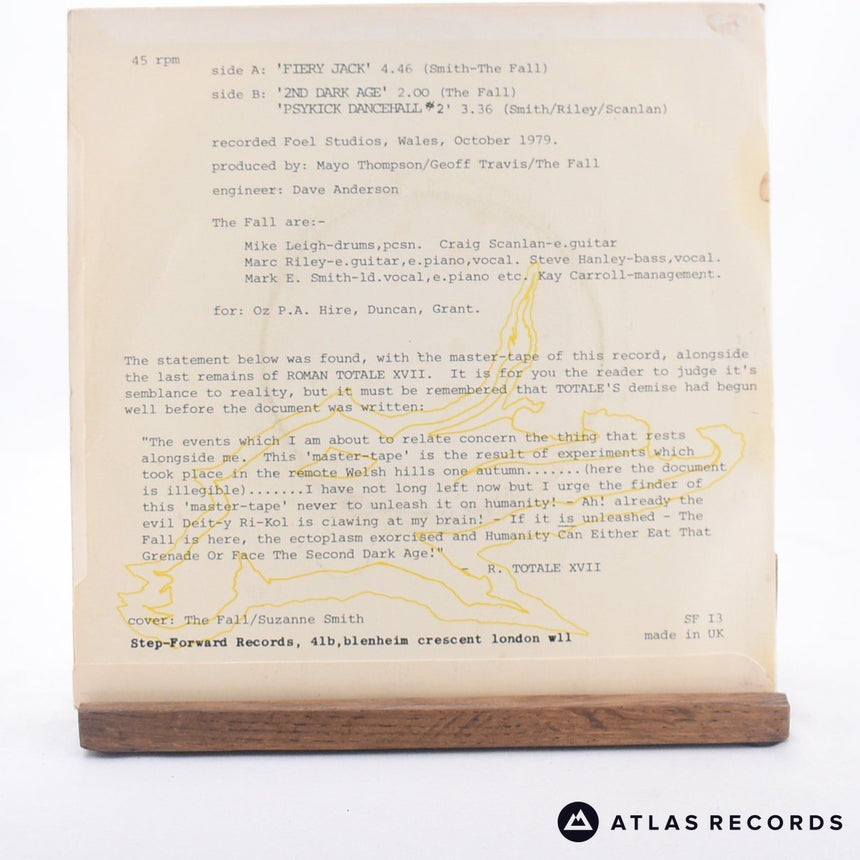 The Fall - Fiery Jack - 7" Vinyl Record - VG+/EX