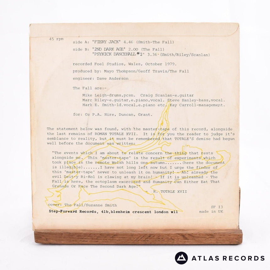 The Fall - Fiery Jack - Porky 7" Vinyl Record - VG/VG+