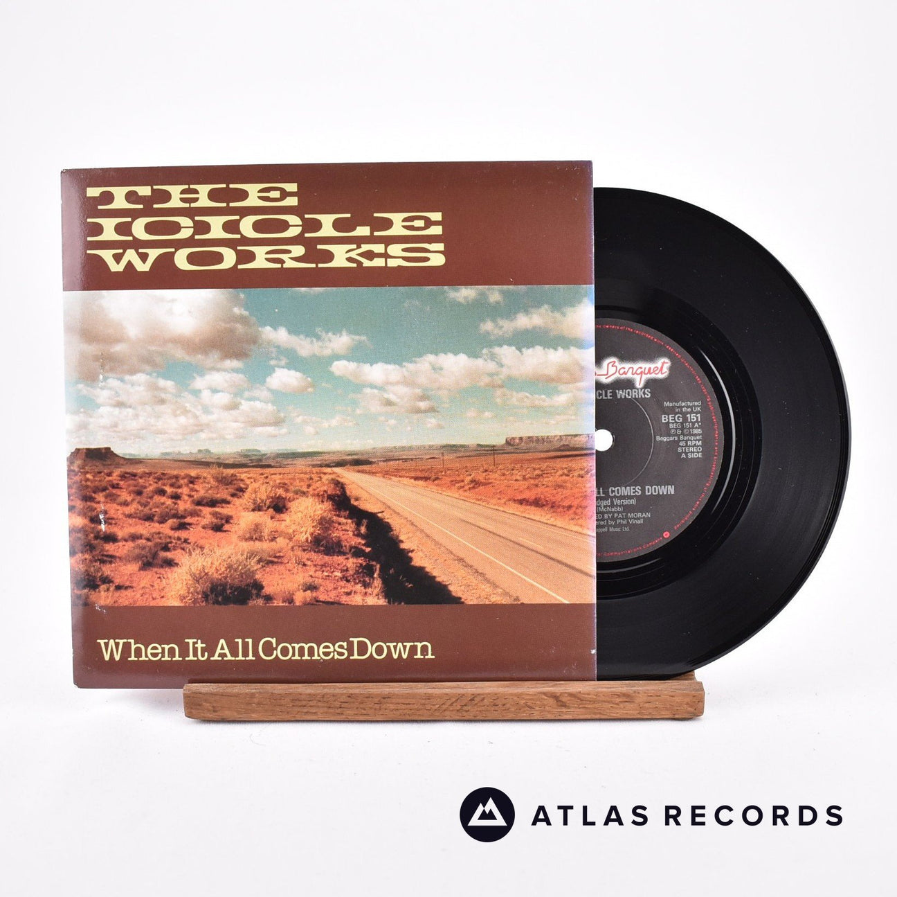 The Icicle Works When It All Comes Down 7" Vinyl Record - Front Cover & Record