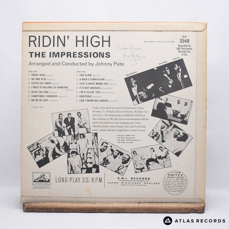 The Impressions - Ridin' High - Mono First Press LP Vinyl Record - VG+/EX