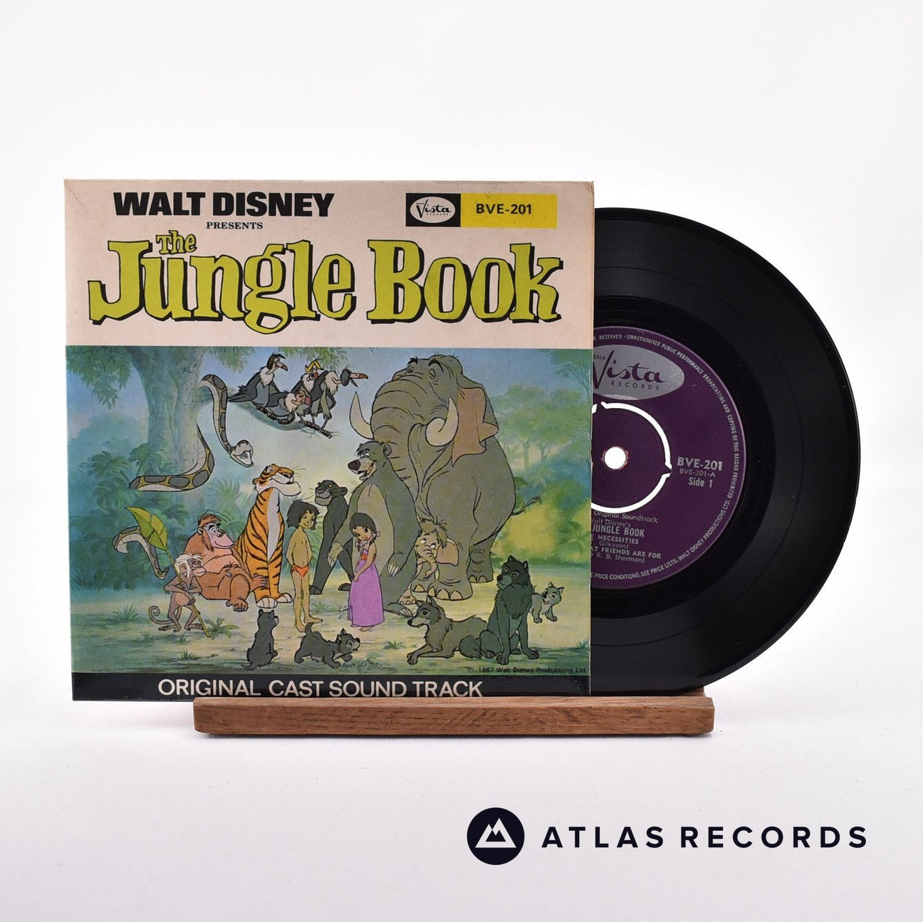 "The Jungle Book" Original Cast The Jungle Book 7" Vinyl Record - Front Cover & Record