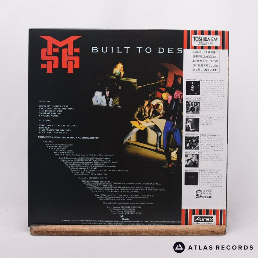 The Michael Schenker Group - Built To Destroy - A-U B-U LP Vinyl Record - EX/EX