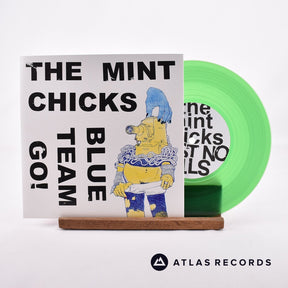 The Mint Chicks Blue Team Go! 7" Vinyl Record - Front Cover & Record
