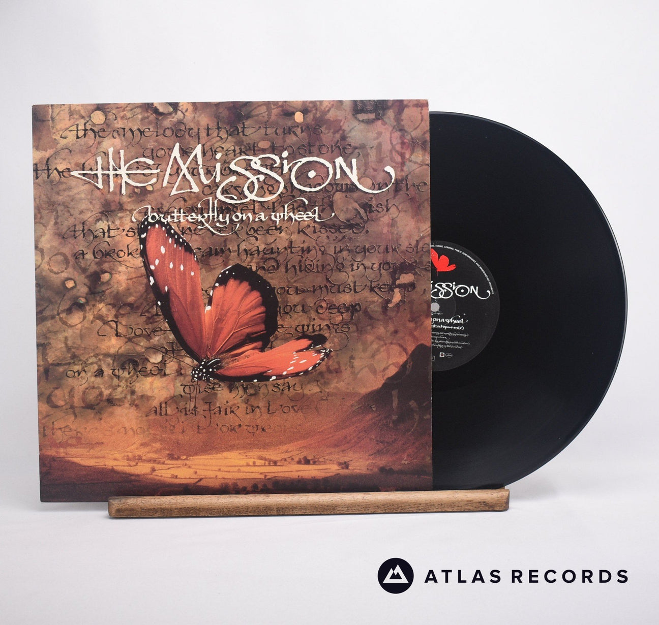 The Mission Butterfly On A Wheel 12" Vinyl Record - Front Cover & Record