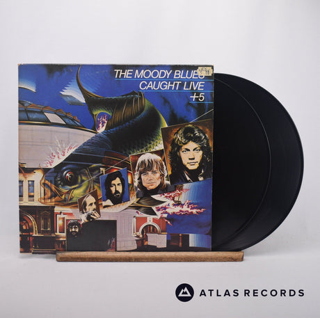 The Moody Blues Caught Live +5 2 x LP Vinyl Record - Front Cover & Record