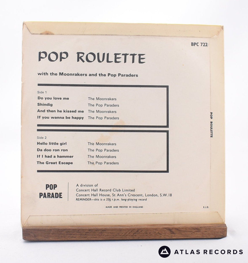 The Moonrakers - Pop Roulette - 7" LP Vinyl Record - EX/EX