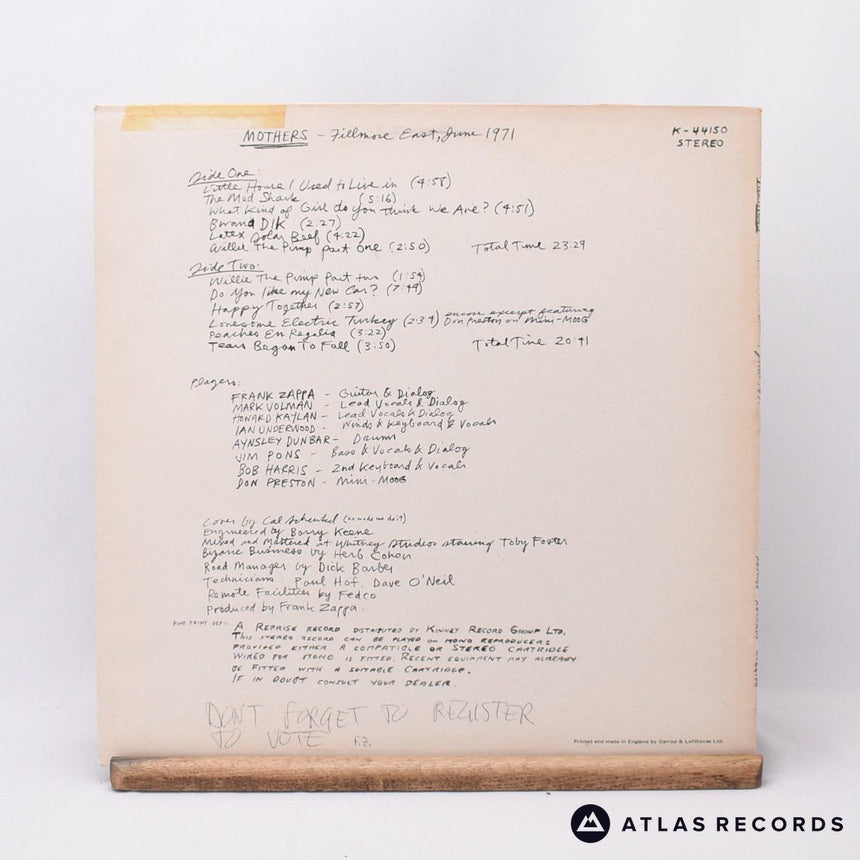 The Mothers - Fillmore East - June 1971 - Reissue LP Vinyl Record - VG+/EX