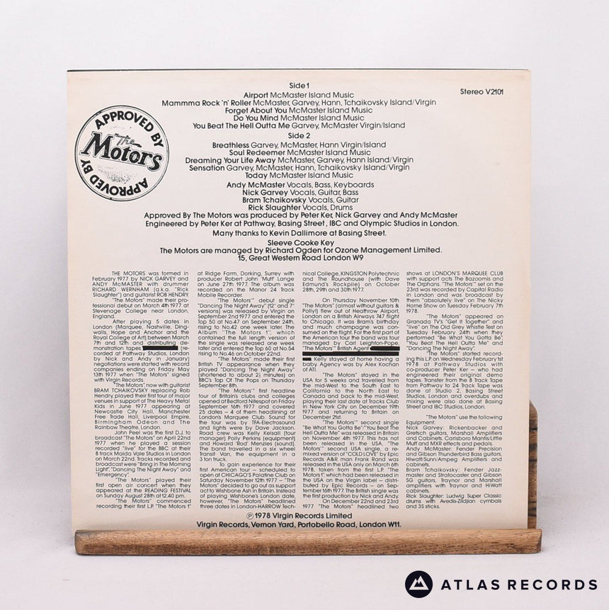 The Motors - Approved By The Motors - LP Vinyl Record - VG+/EX