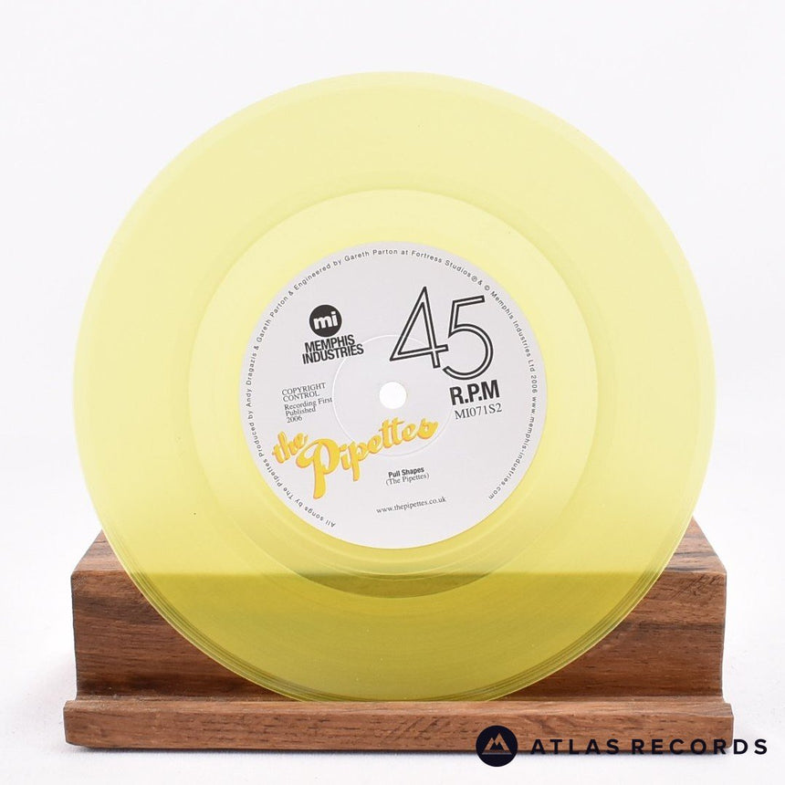 The Pipettes - Pull Shapes - Yellow Die-Cut Sleeve 7" Vinyl Record - NM/NM