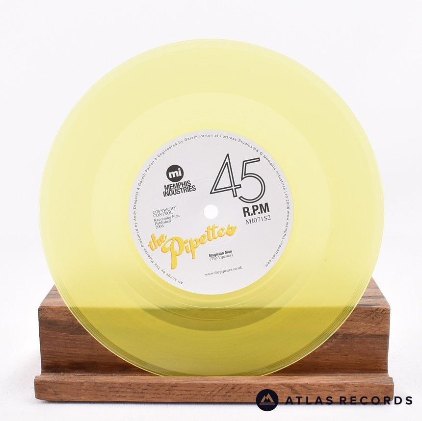 The Pipettes - Pull Shapes - Yellow Die-Cut Sleeve 7" Vinyl Record - NM/NM