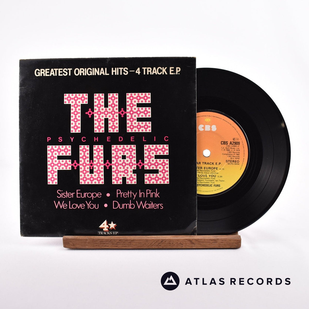 The Psychedelic Furs Greatest Original Hits - 4 Track E.P. 7" Vinyl Record - Front Cover & Record