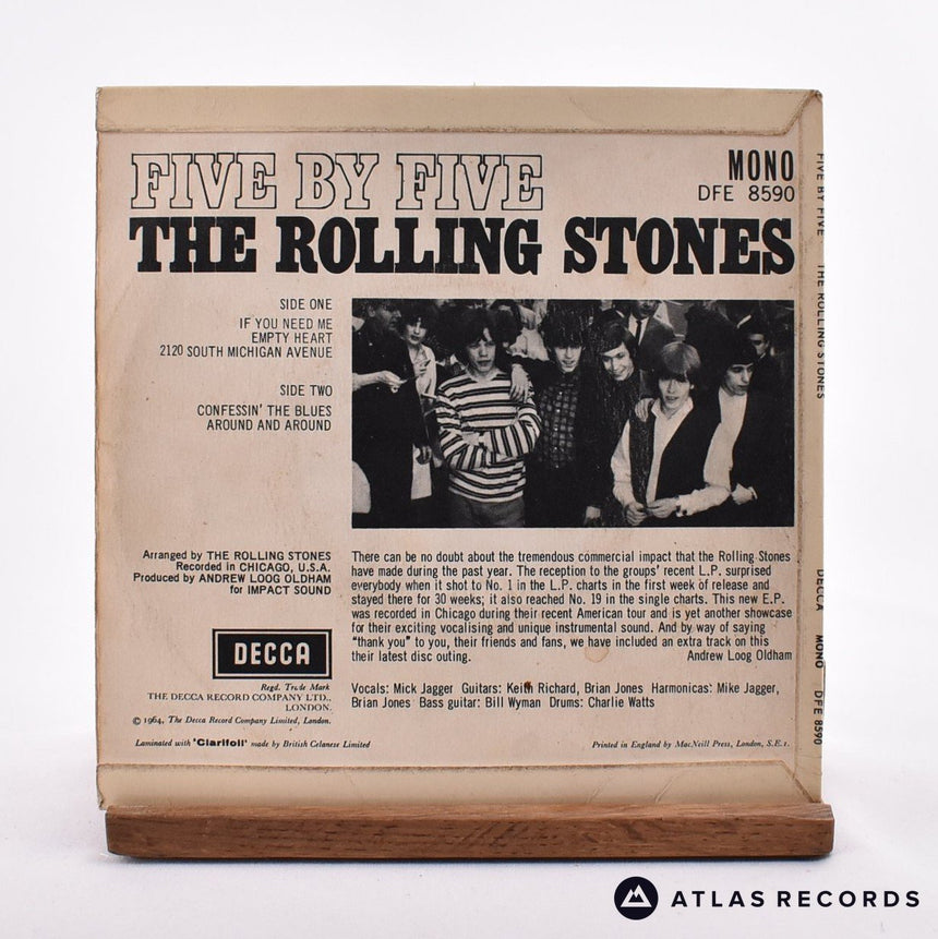 The Rolling Stones - Five By Five - Mono 7" EP Vinyl Record - VG+/VG+