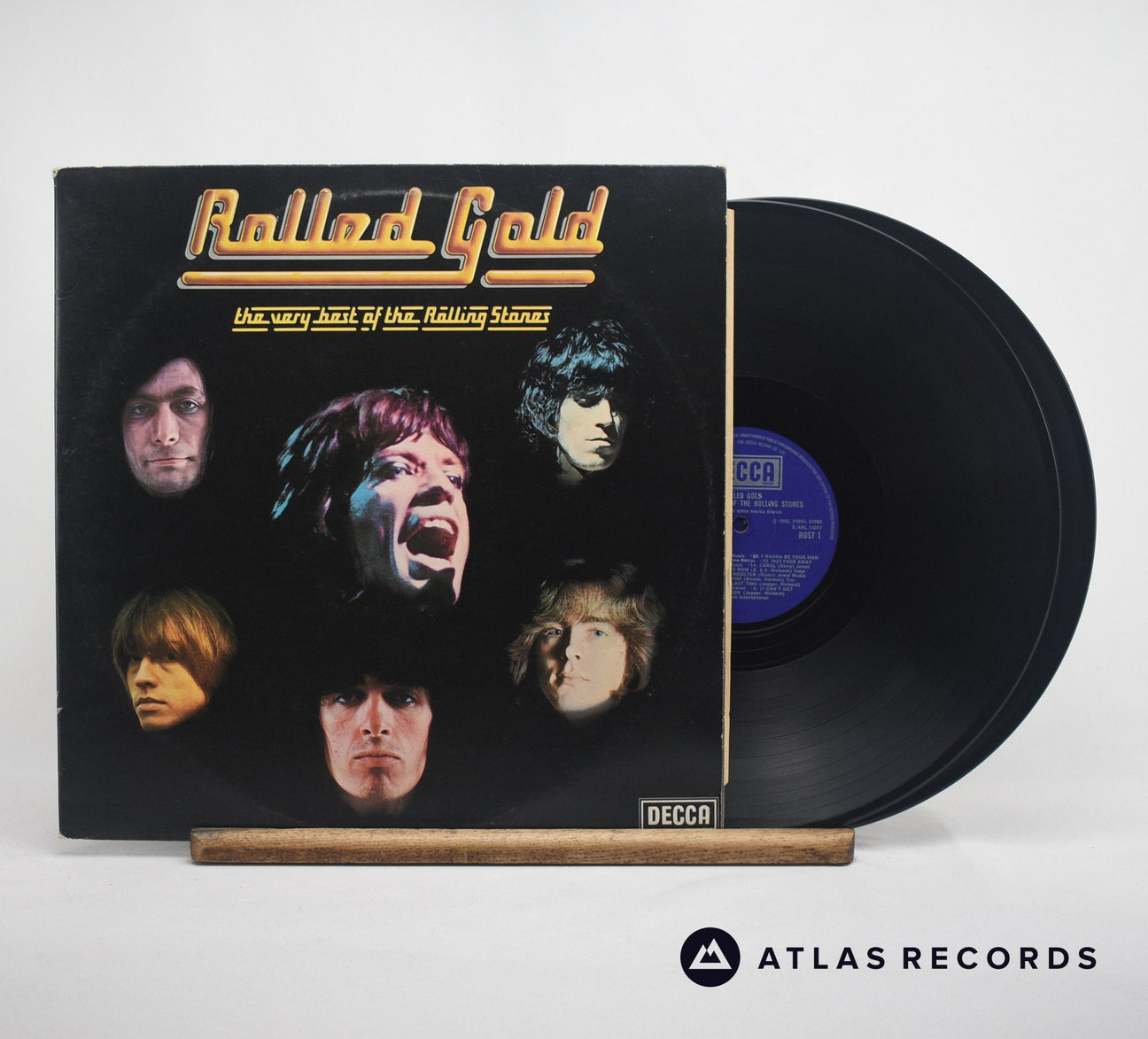 The Rolling Stones Rolled Gold - The Very Best Of The Rolling Stones Double LP Vinyl Record - Front Cover & Record