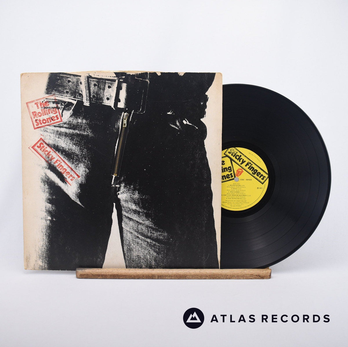 The Rolling Stones Sticky Fingers LP Vinyl Record - Front Cover & Record