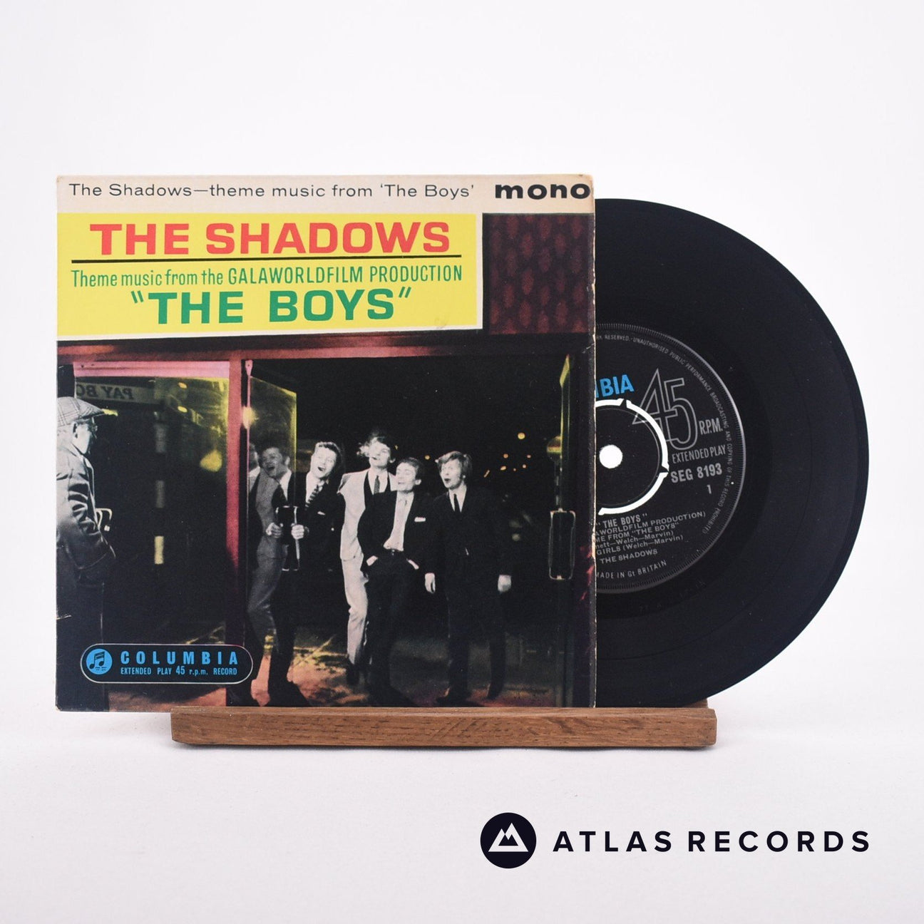 The Shadows Theme Music From "The Boys" 7" Vinyl Record - Front Cover & Record